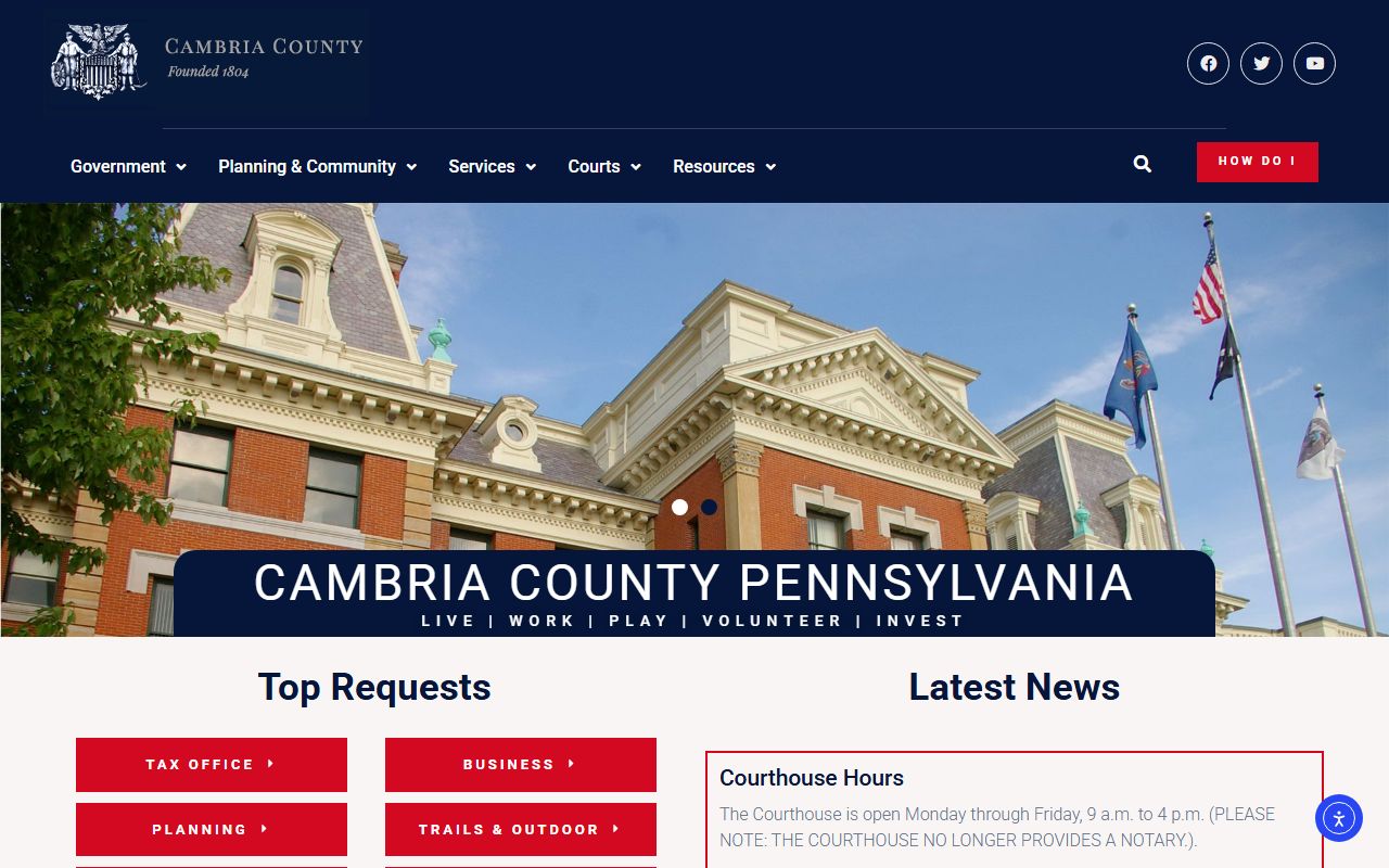 Cambria County Sheriff's Office and Open Records contact information