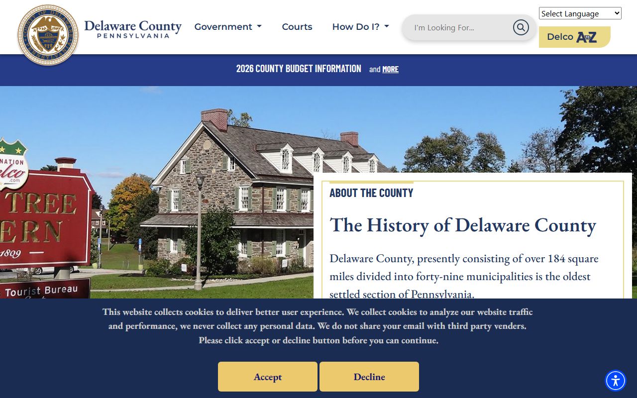 Delaware County C-Track public access system showing court dockets and criminal case information