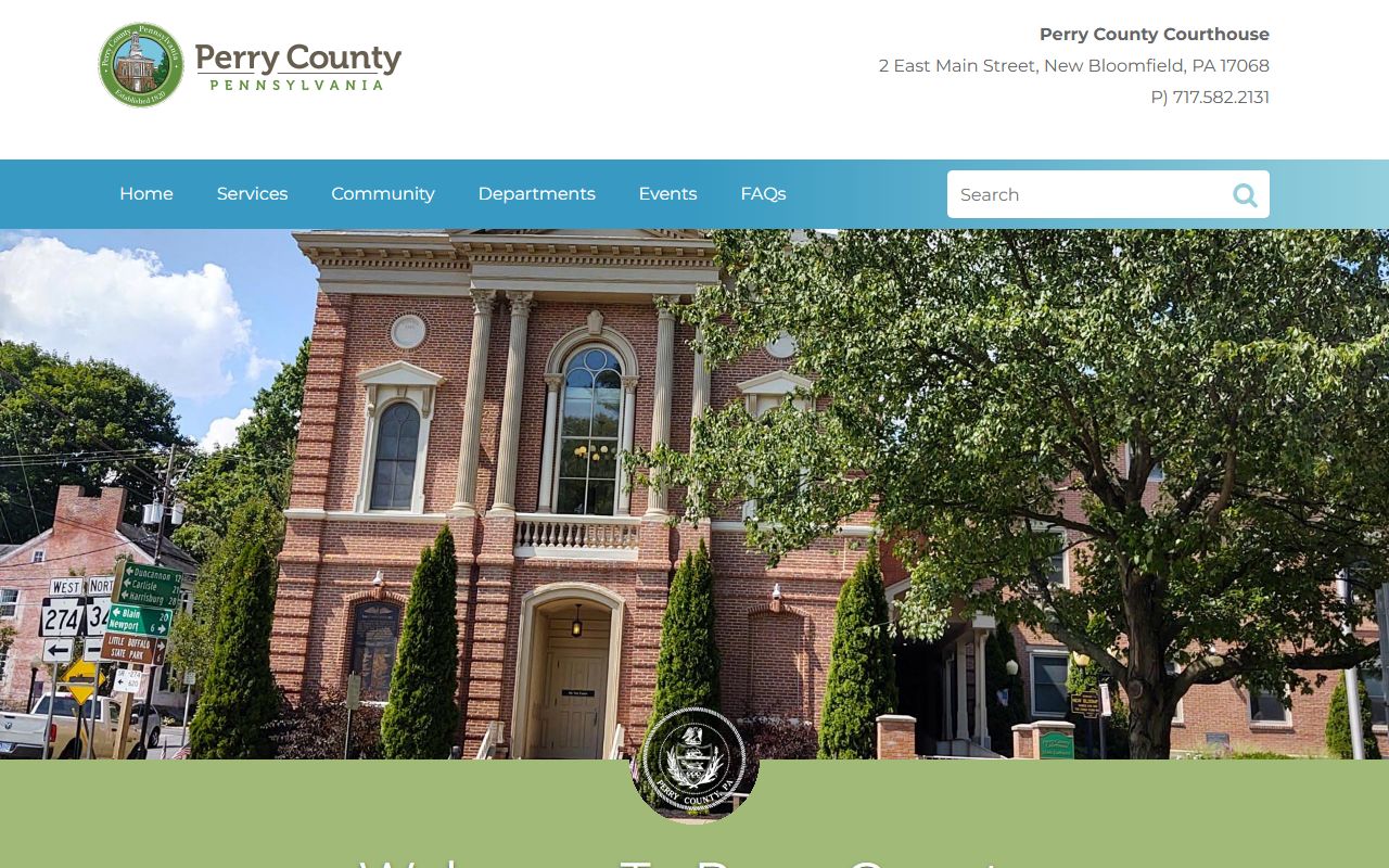 Perry County court operations page at perryco.org for court fees and criminal case records in New Bloomfield Pennsylvania