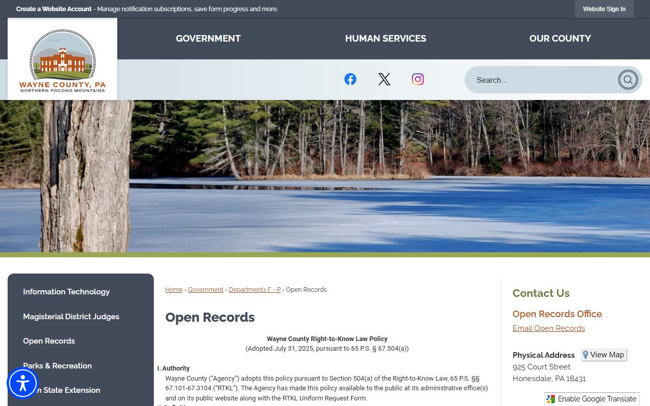Wayne County Open Records office for Wayne County arrest records requests